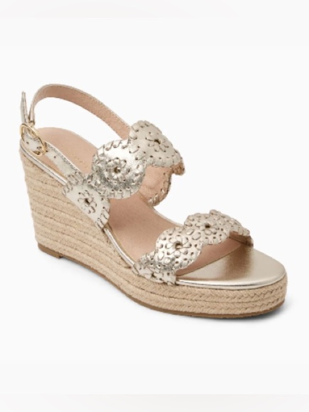 Jack Rogers NWT Laurin Espadrille Wedge Platinum - SZ 8.5 - Sold out online!